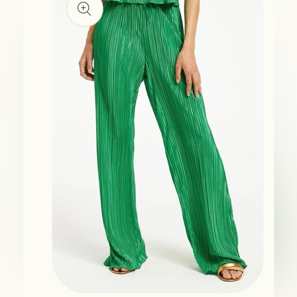 Hudson Jeans Pants - Madison +Hudson Emerald Green Pleated Wide-Leg Pants